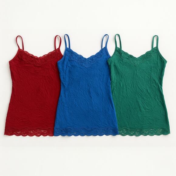 Vintage Dressbarn Lot of Three Lace Cami Tops y2k Fairy Coquette - Picture 1 of 14
